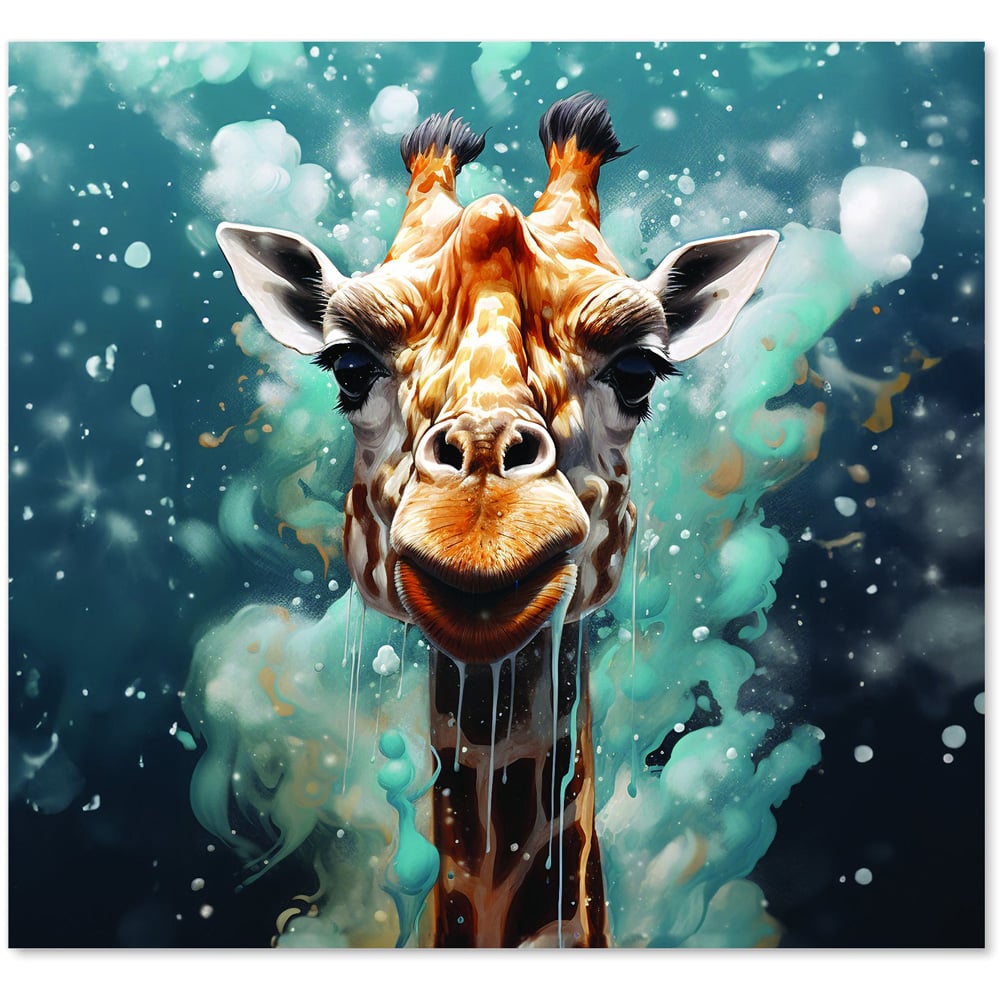 Warren Reed Designer Splashart Giraffe Face Glass Kitchen Splashback 65 x 70cm Image 2