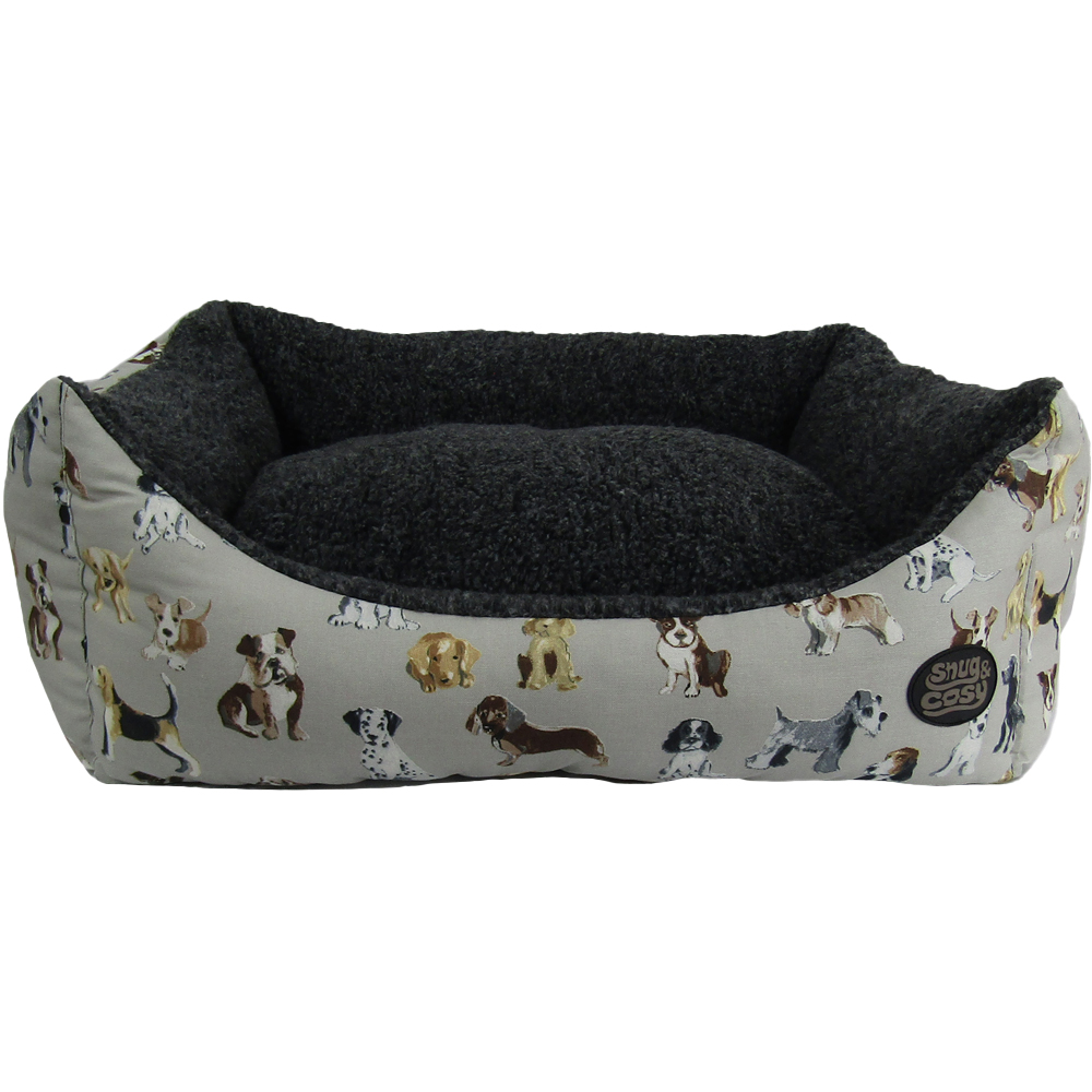 Snug & Cosy Dog Print Small Pet Bed Image 1