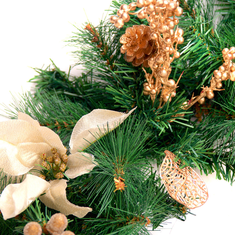 Best Artificial Gold Christmas Garland 270cm Image 9