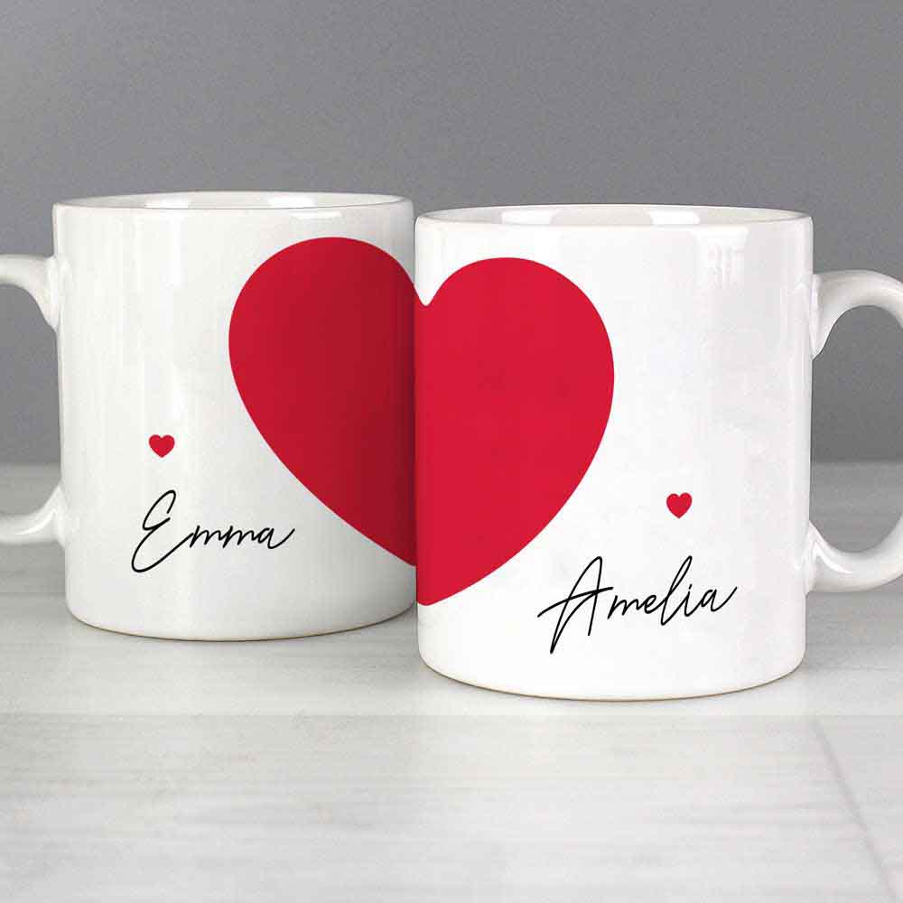 Personalised Memento Personalised Two Hearts Mug Set Image 3