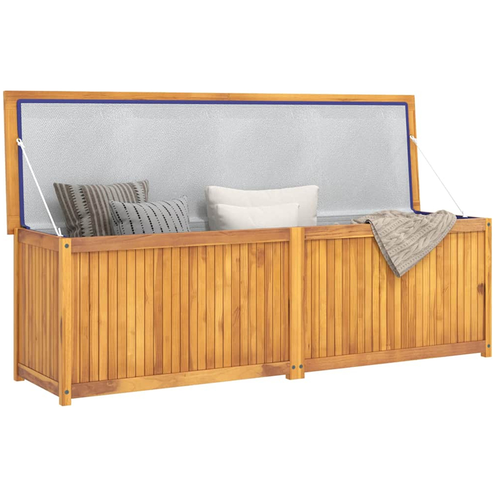 vidaXL 55 x 175 x 50cm Brown Teak Wood Garden Storage Box Image 3