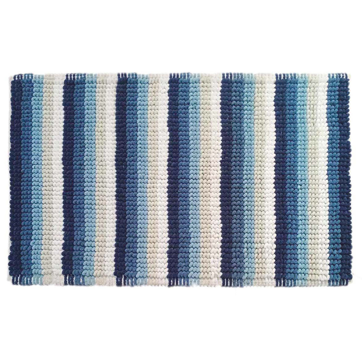 Blue Combo Loop Stripe Bath Mat Image