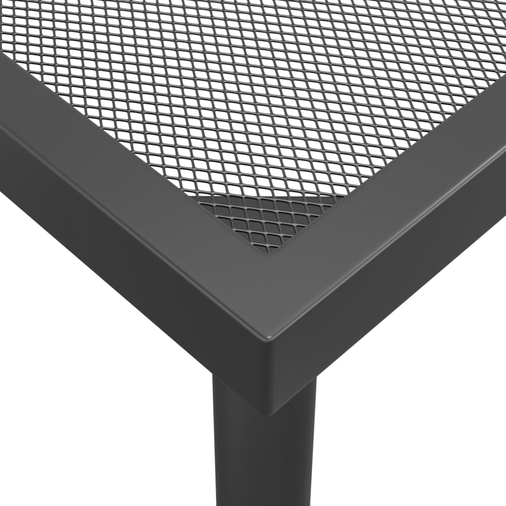 vidaXL 2 Seater Anthracite Steel Mesh Rectangular Garden Table Image 6