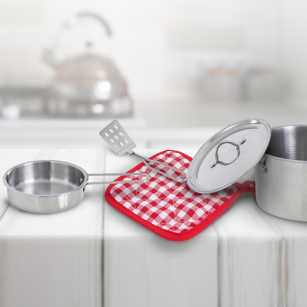 Teamson Kids Little Chef Frankfurt Multicolour Stainless Steel Cooking Accessory Play Set Image 2