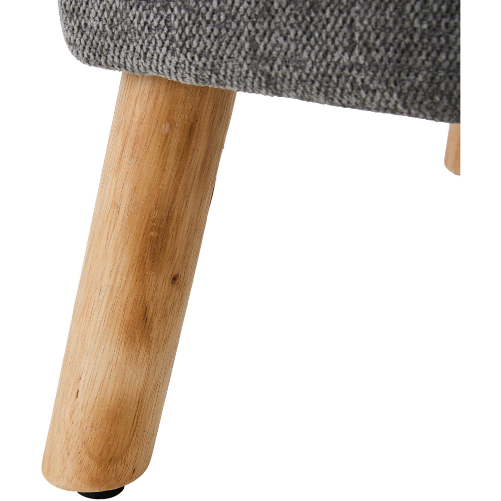 Living and Home Grey Chenille Button Tufted Square Footstool Image 3