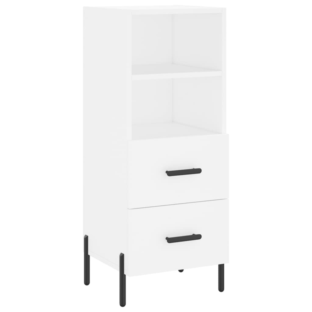 vidaXL Single Door 2 Drawer 2 Shelf White Highboard Image 5