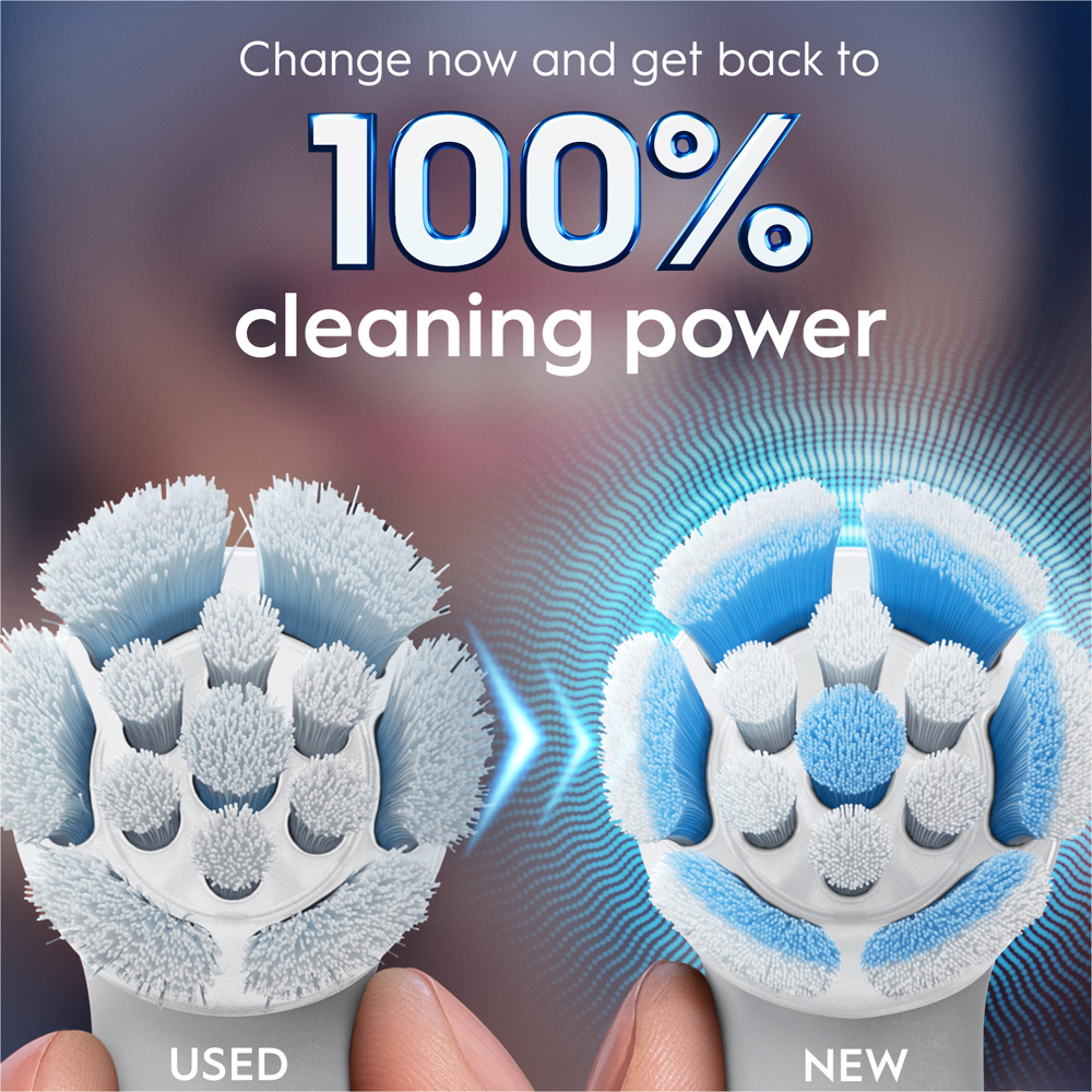 Oral-B iO Gentle Clean Care White Toothbrush Refill Head 2 Pack Image 9