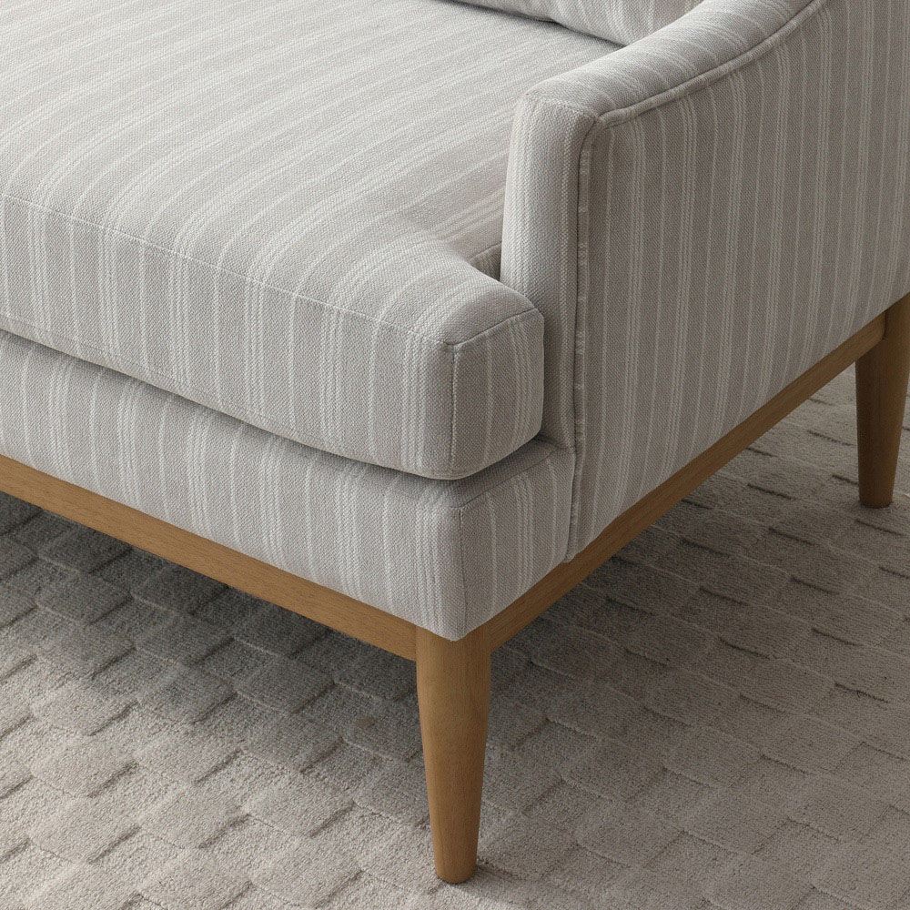 Brody 2 Seater Natural Stripe Chenille Sofa Image 7