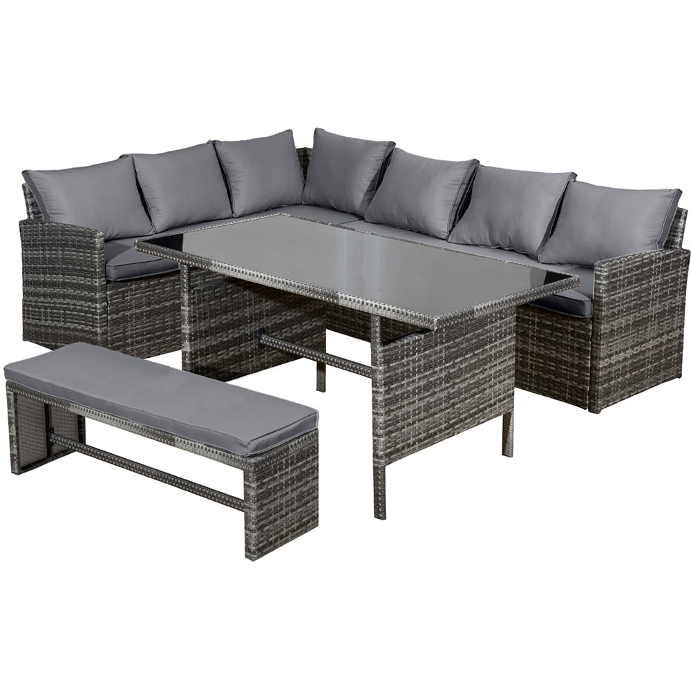 Oseasons Fiji 8 Seater Pewter Grey Corner Dining Set Image 2