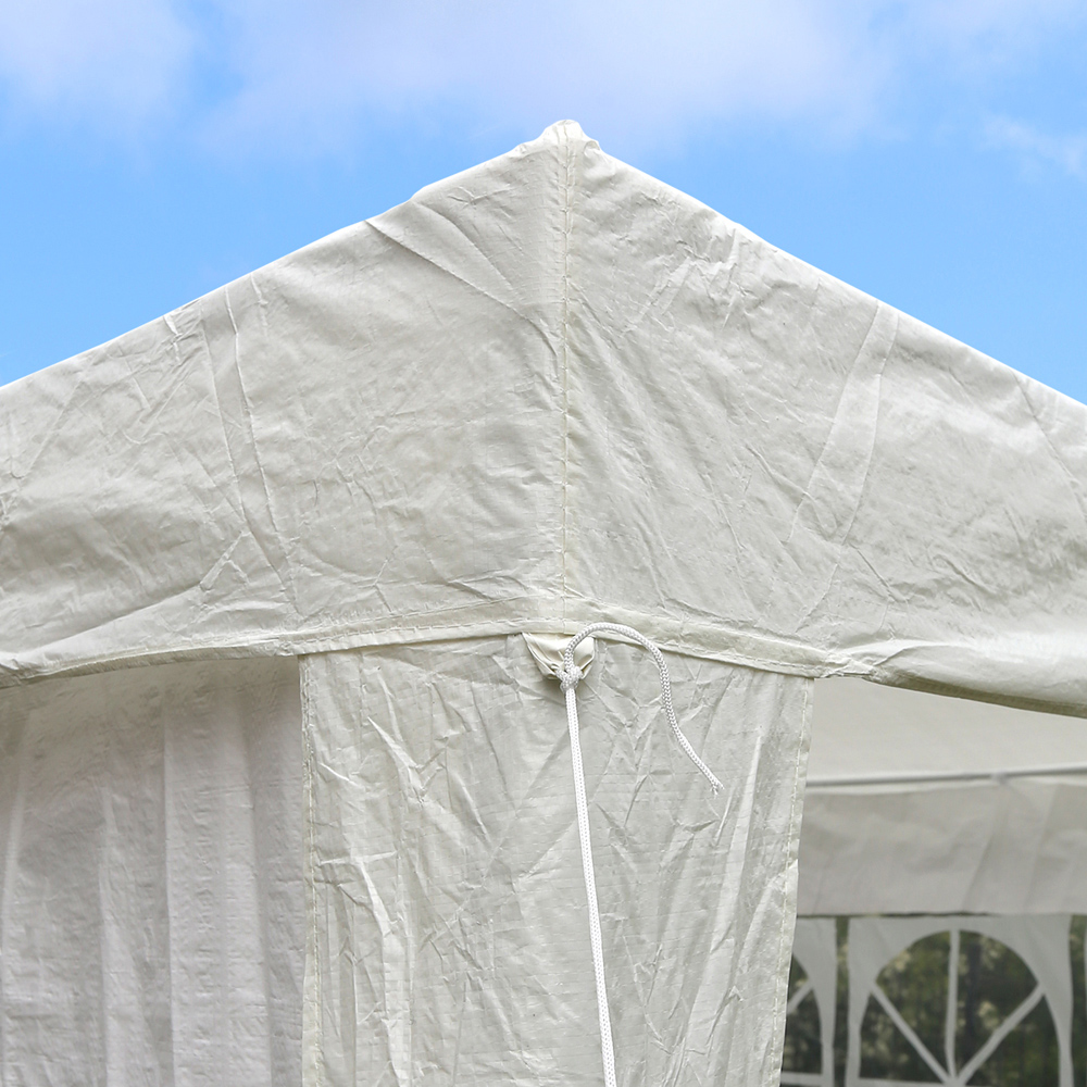 Charles Bentley 3 x 3m White Gazebo with 3 Side Walls Image 4