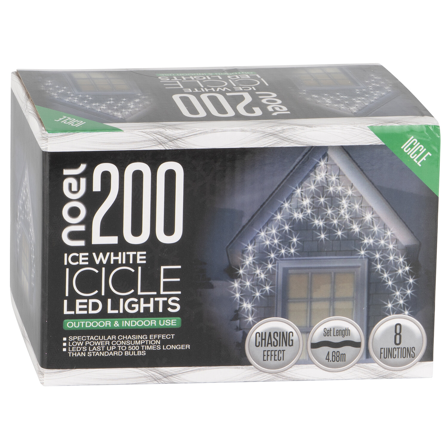 Noel 200 Ice White LED Icicle Lights Image 2