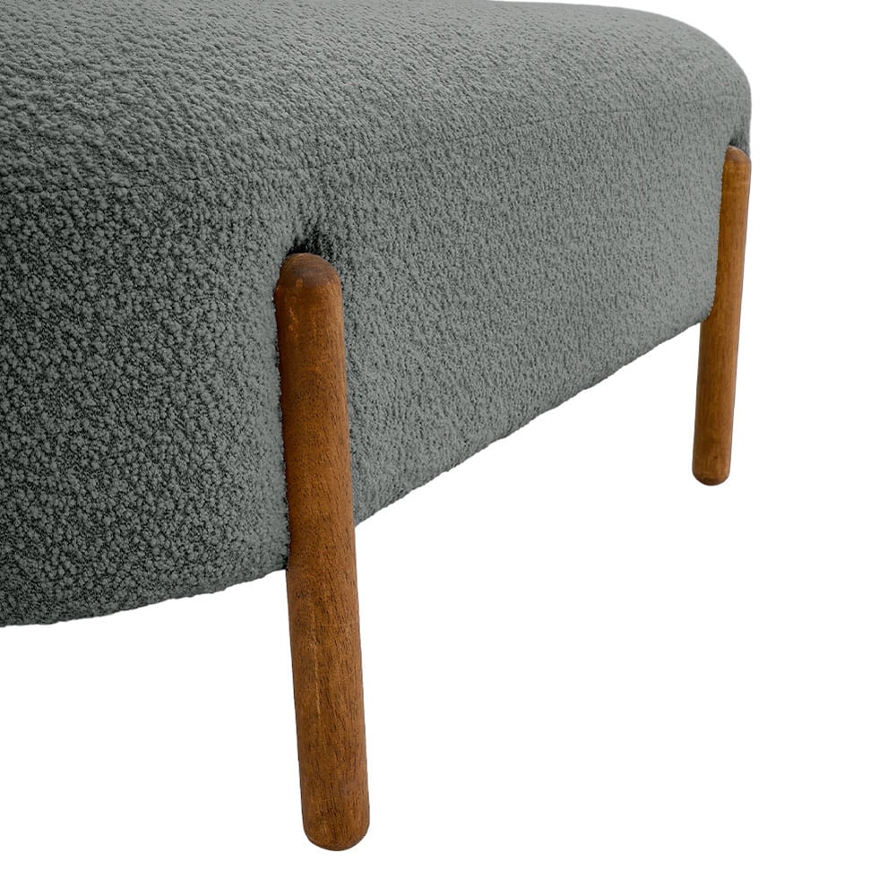 Living and Home 2 Seater Modern Upholstered Bench with Wooden Legs Image 4
