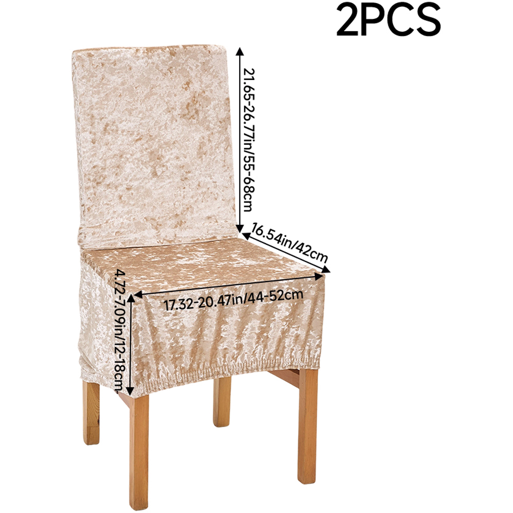 Living and Home Champagne Dining Chair Cover with Elastic Band Set of 2 Image 9