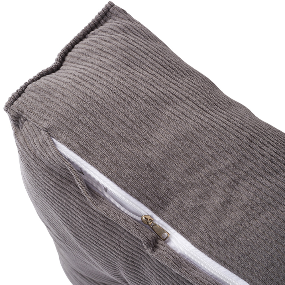 Living and Home Dark Grey Corduroy Wedge Headboard Pillow with Side Pocket 180 x 50cm Image 3