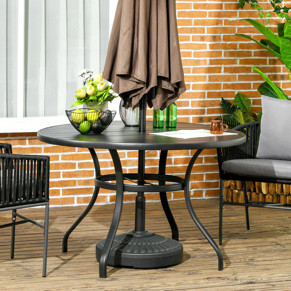 Outsunny 4 Seater Garden Dining Table Black Image 7
