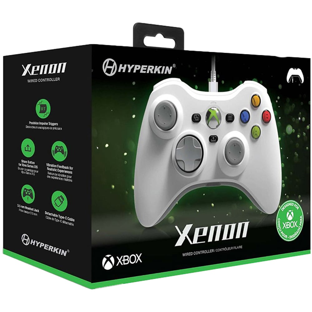 Hyperkin Xenon White Wired Xbox and PC Controller Image 2