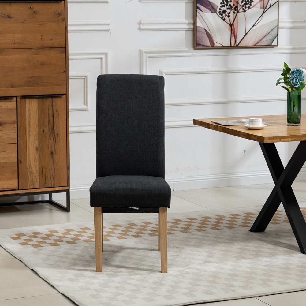 Artemis Home Rimini Set of 2 Black Fabric Dining Chair Image 2