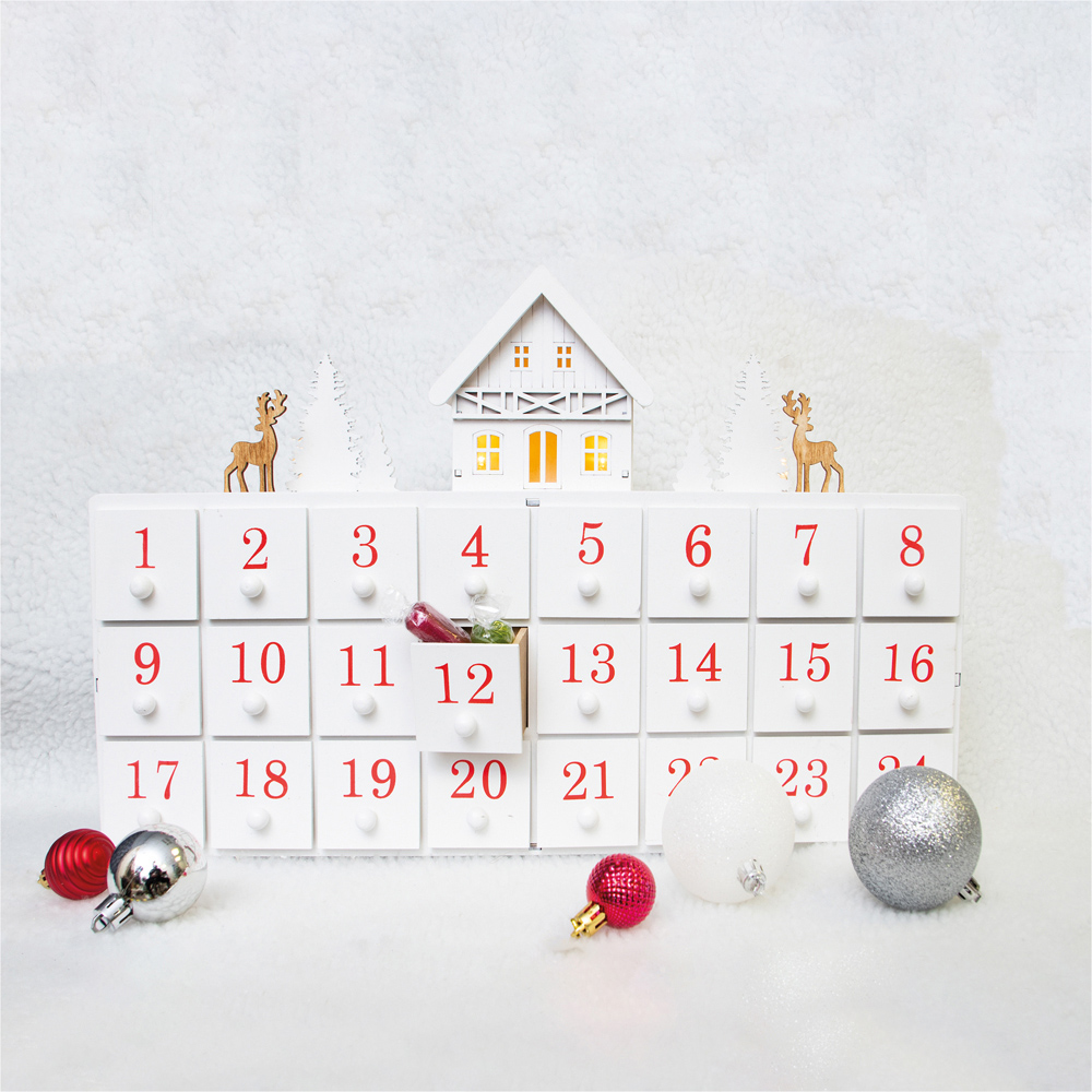 St Helens White Christmas Wooden Advent Calendar Image 4