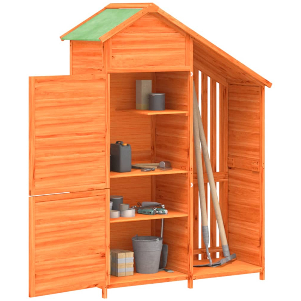 vidaXL 3.9 x 1.7ft Brown Wooden Garden Tool Shed Image 3