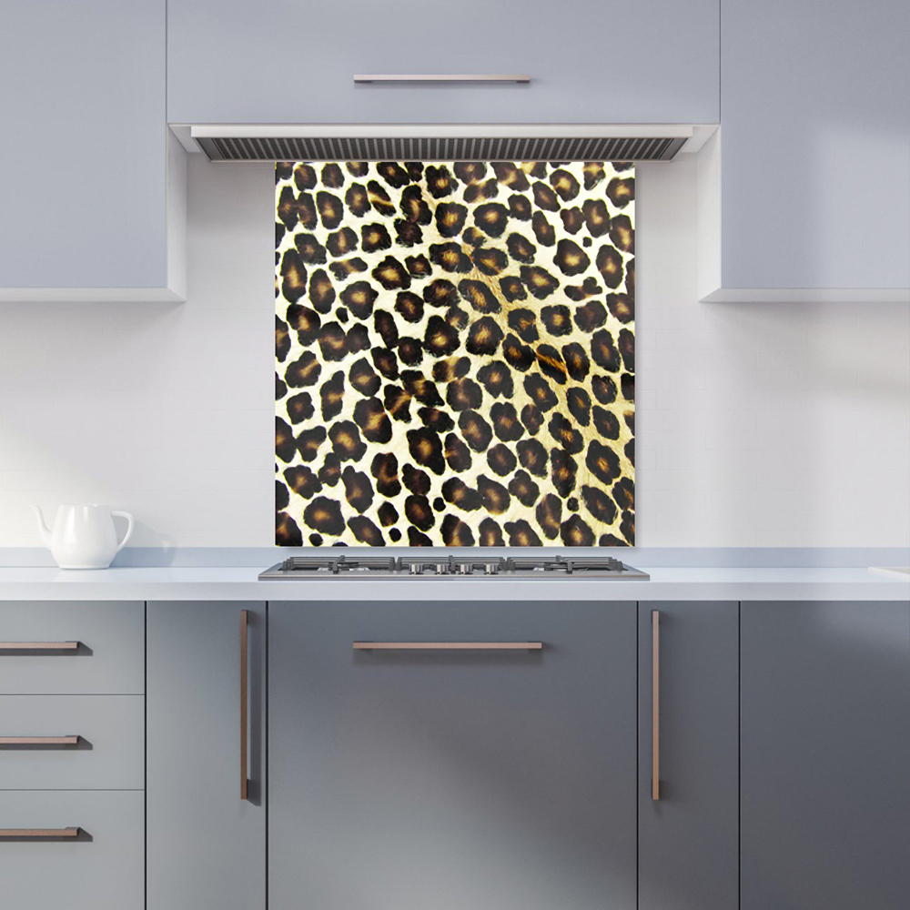 Warren Reed Designer Leopard Hide Print Glass Kitchen Splashback 65 x 70cm Image 1