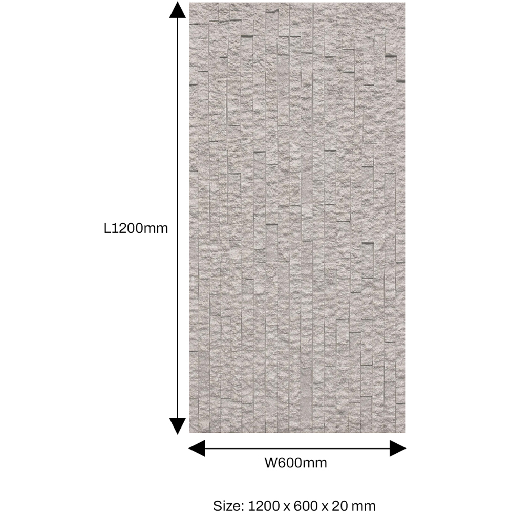 Britwall Jade White Stacked Stone Pattern Hard PU Wall Panel 1200 x 600 x 20mm 2 Pack Image 5