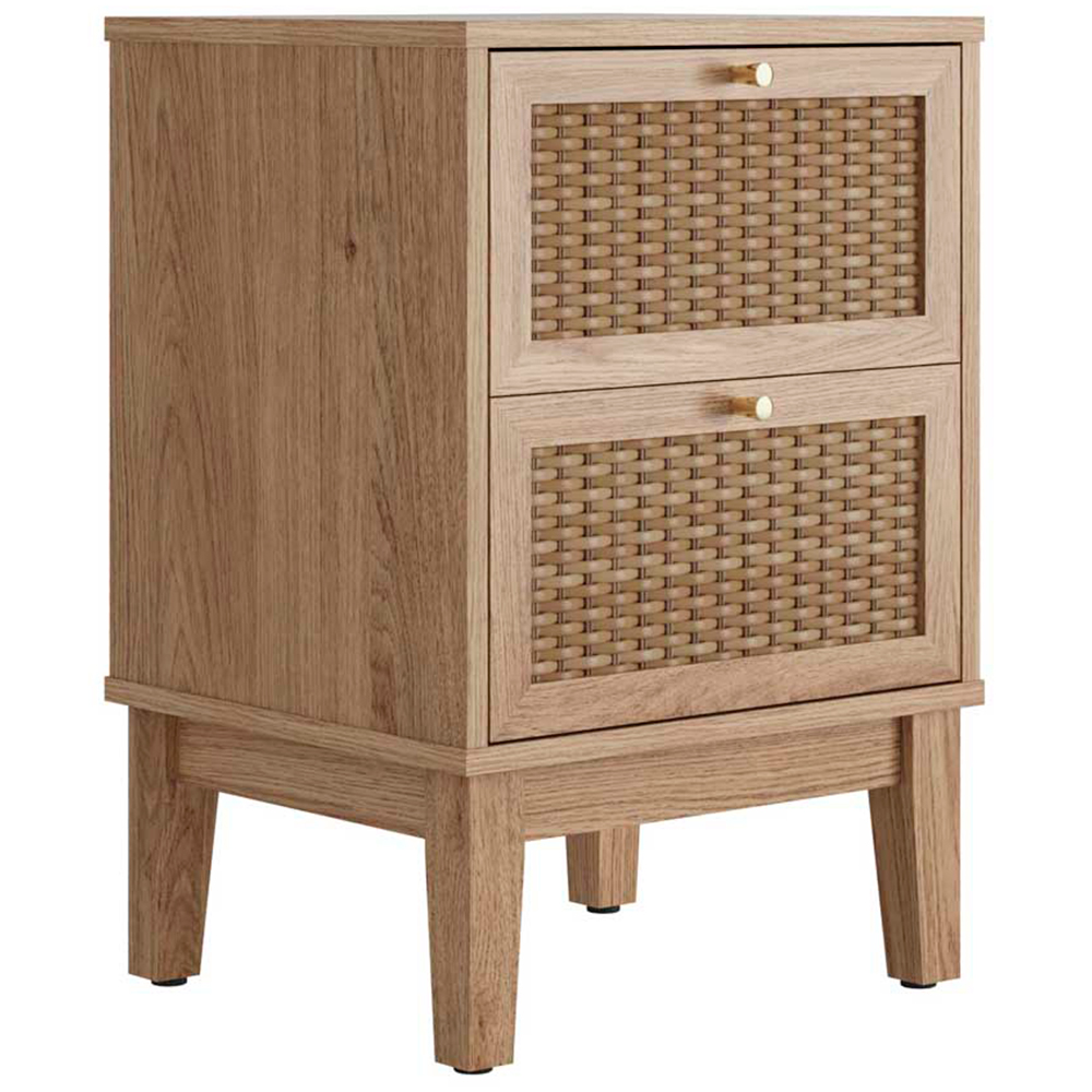 Bordeaux 2 Drawer Oak Bedside Table Image 2