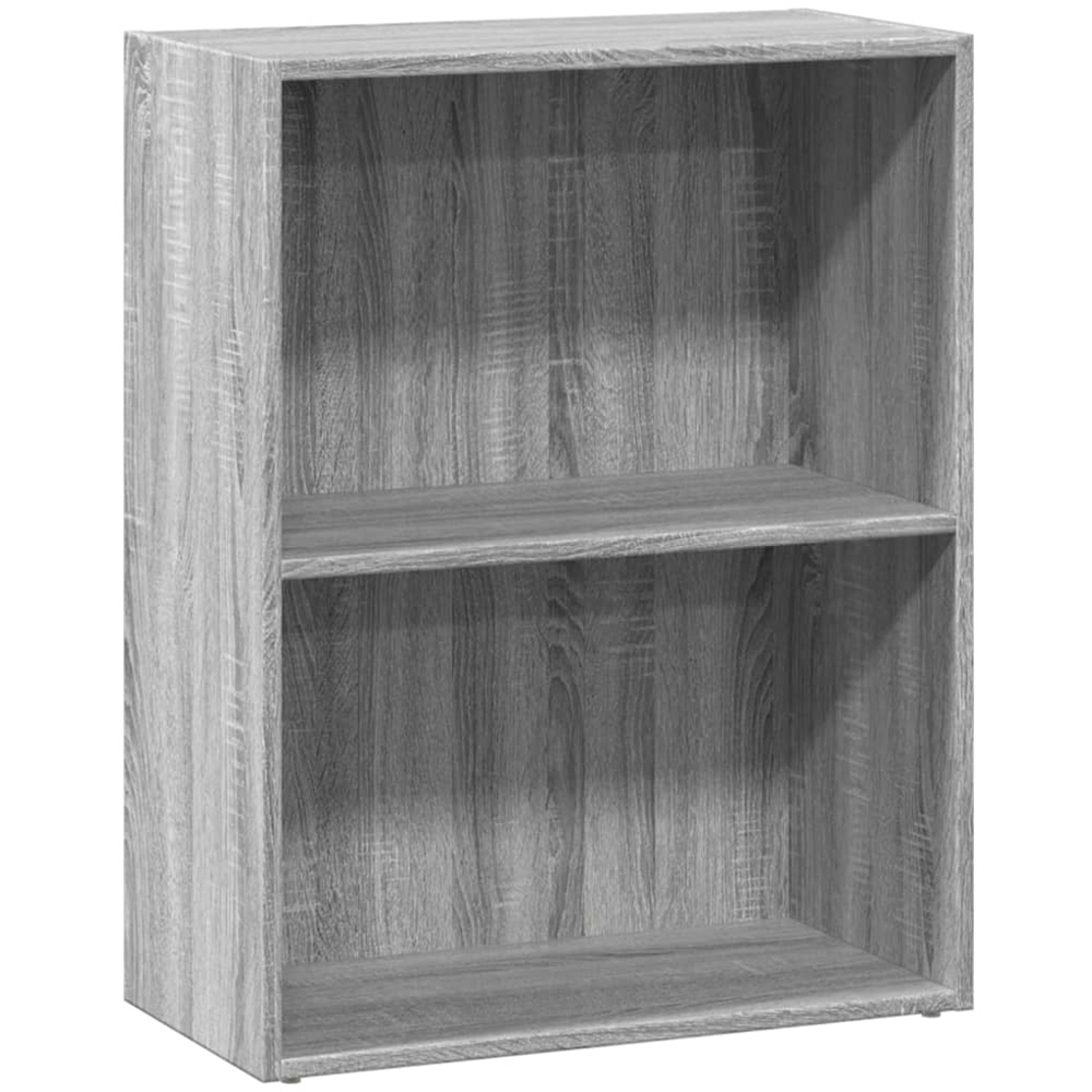 vidaXL 2 Shelf Grey Sonoma Bookcase Image 2