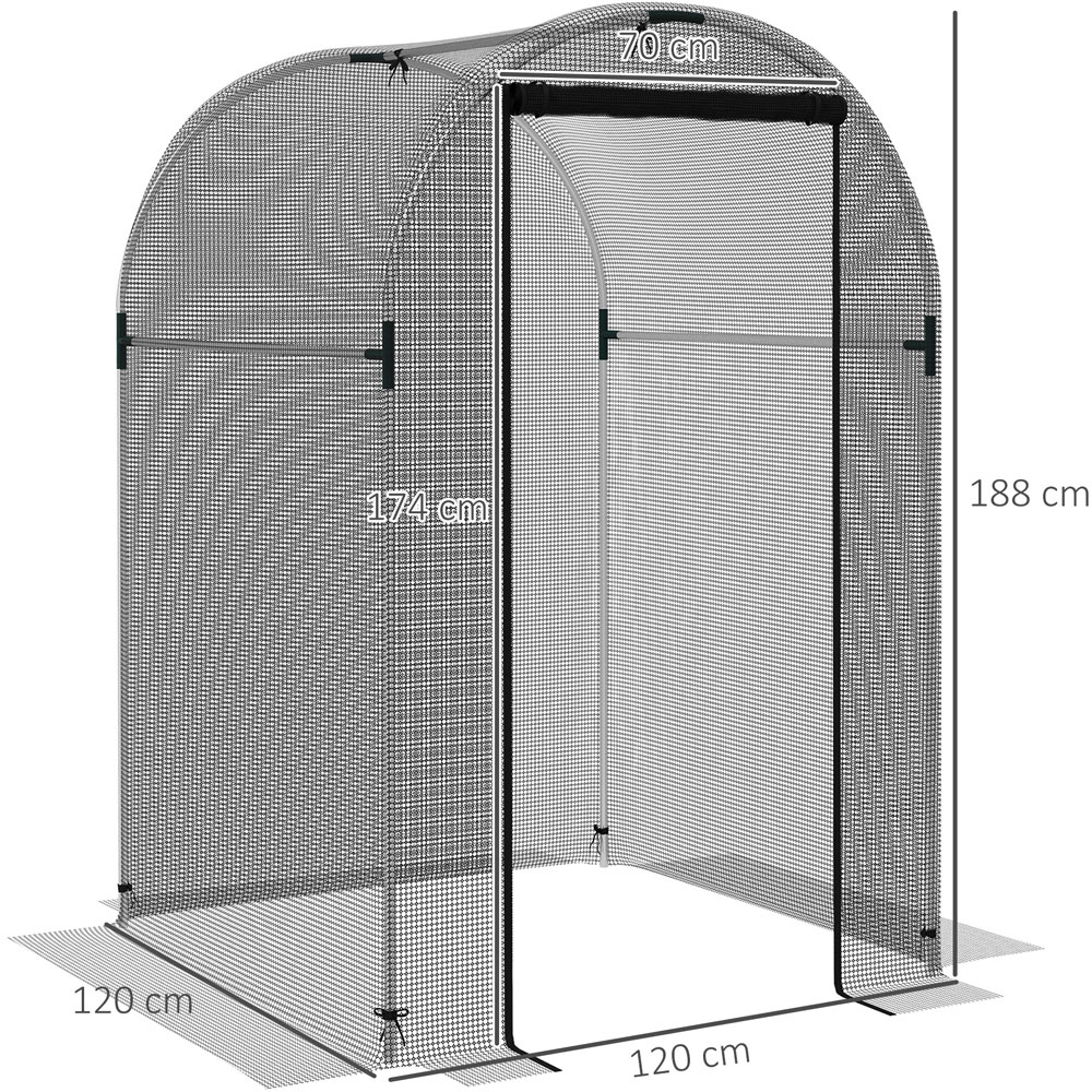 Outsunny Black Galvanised Steel 6 x 3.9ft Plant Tent Image 7