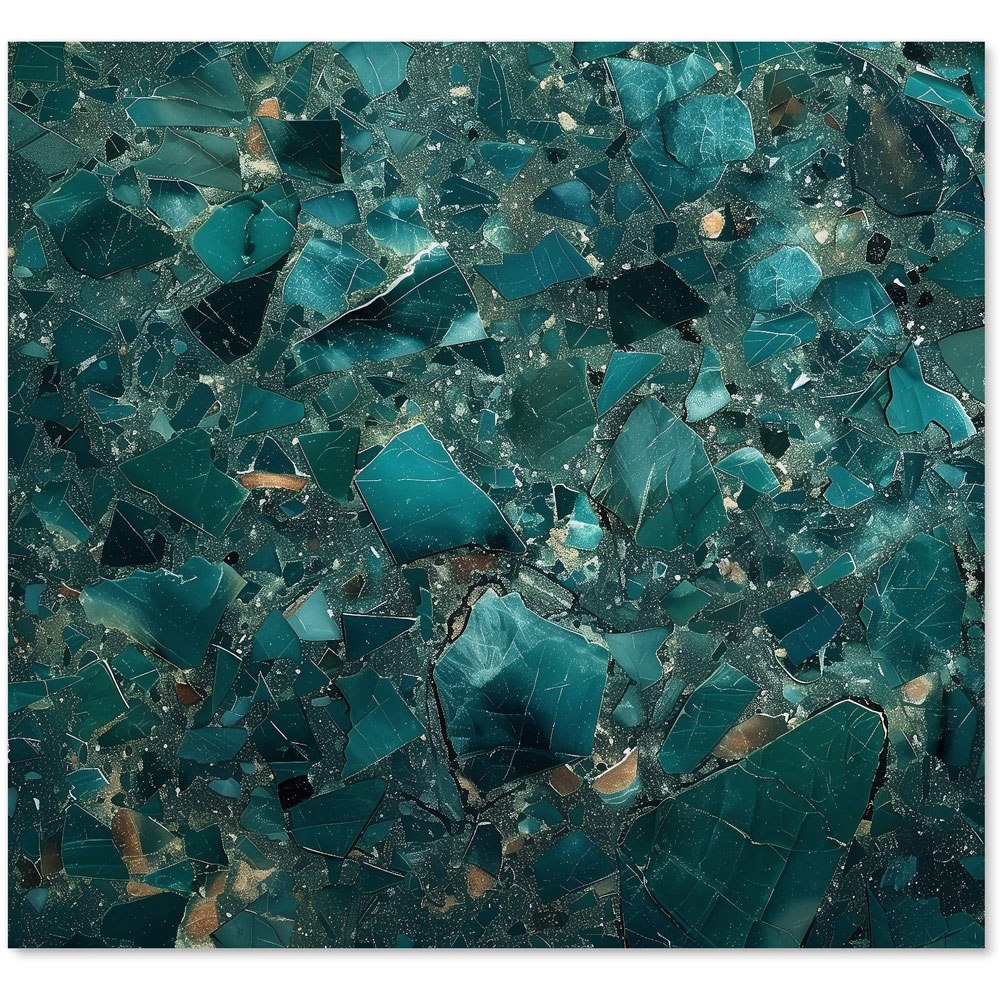 Warren Reed Designer Teal Quartz Effect Glass Kitchen Splashback 65 x 70cm Image 2