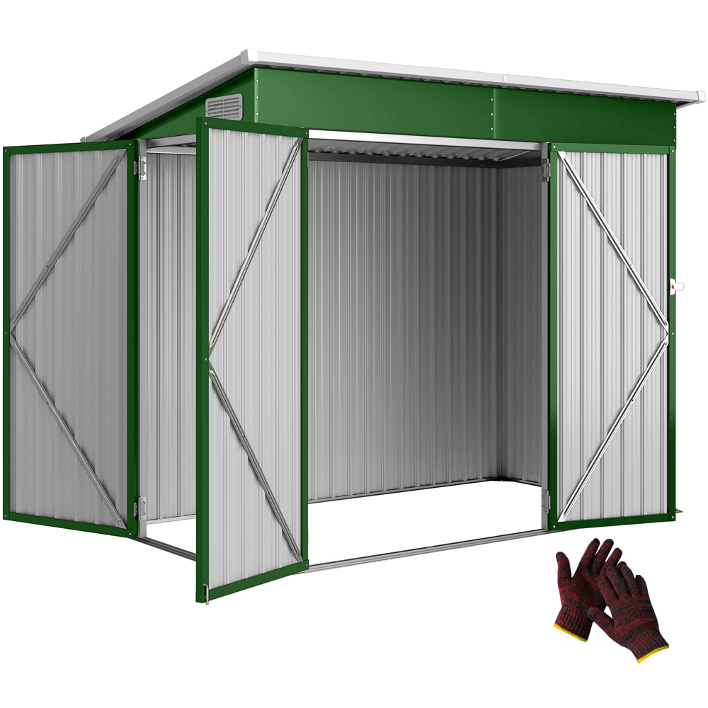 Outsunny 7.5 x 4ft Green Galvanised Steel Garden Storage Shed Image 3