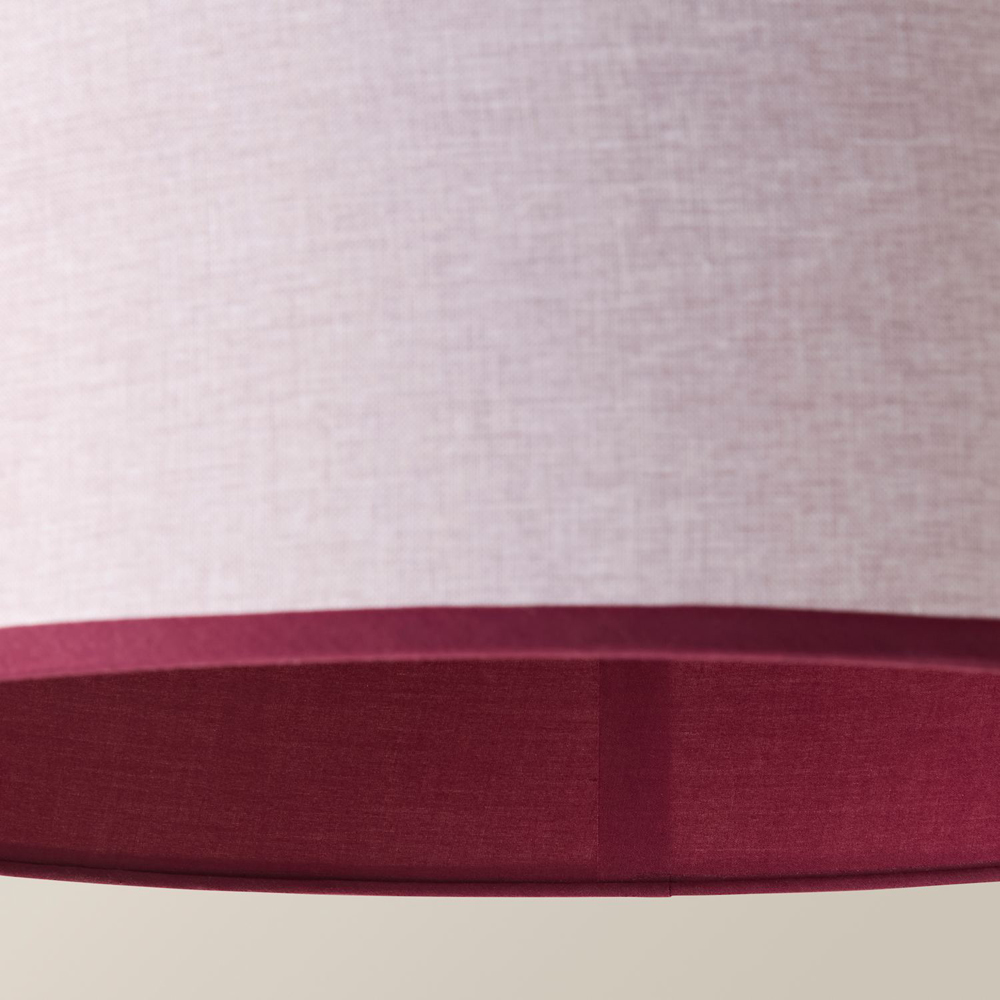 ValueLights Kiara Natural Linen Large Lamp Shade with Pink Trim Inner 45cm Image 3