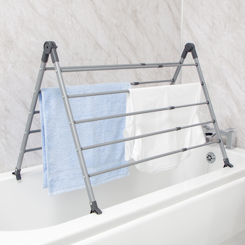 BLACK+DECKER Grey Over Bath Extendable Airer Image 8