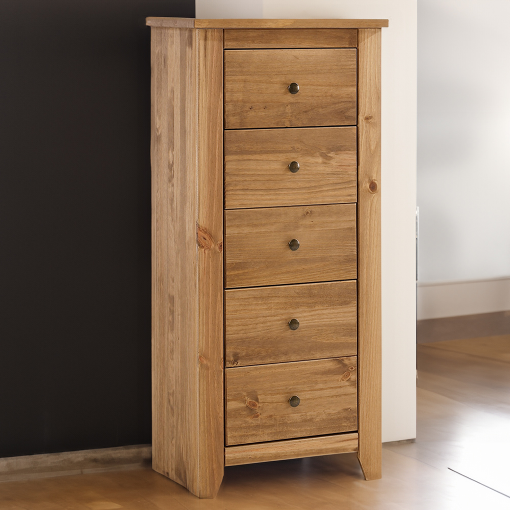 Havana 5 Drawer Solid Pine Chest of Drawers Image 1