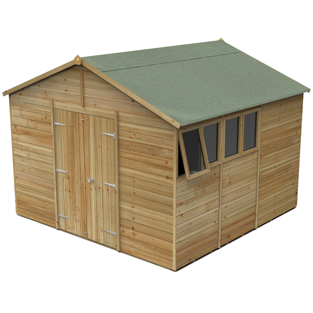 Forest Garden Timberdale 10 x 10ft Single Opening Apex Shed Image 1