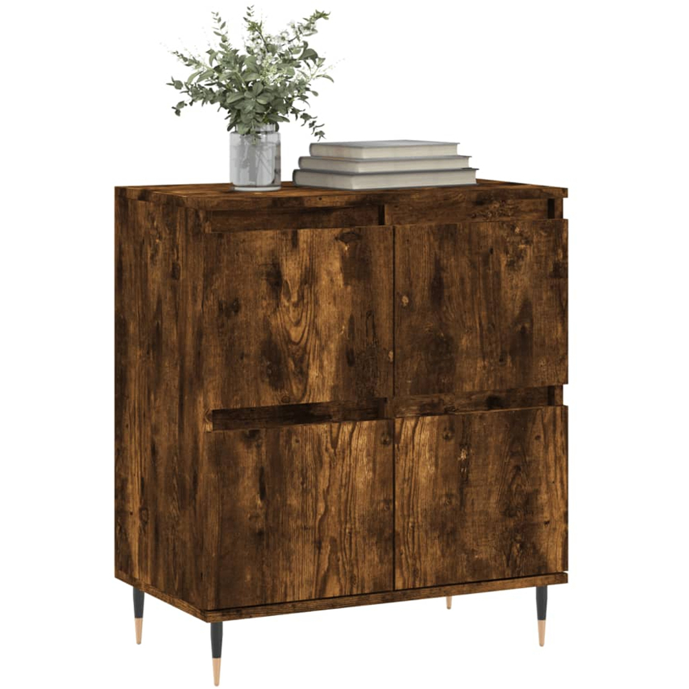 vidaXL 4 Door Smoked Oak Sideboard Image 3