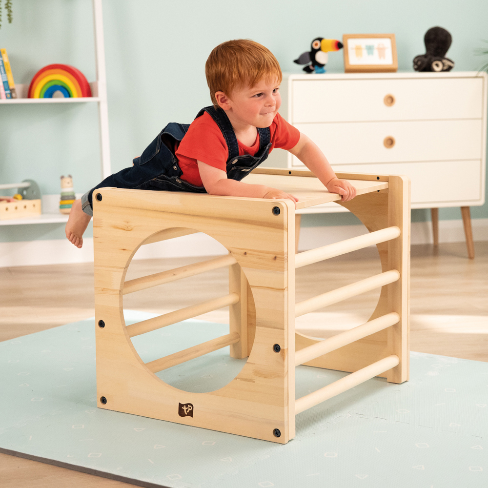 Active Tots Wooden Climbing Cube with Bridge Image 8