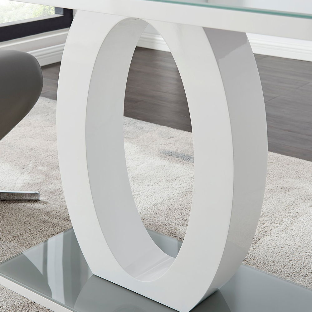 Furniturebox Lucia Cesano 6 Seater Dining Set Grey Gloss Navy and Chrome Image 6