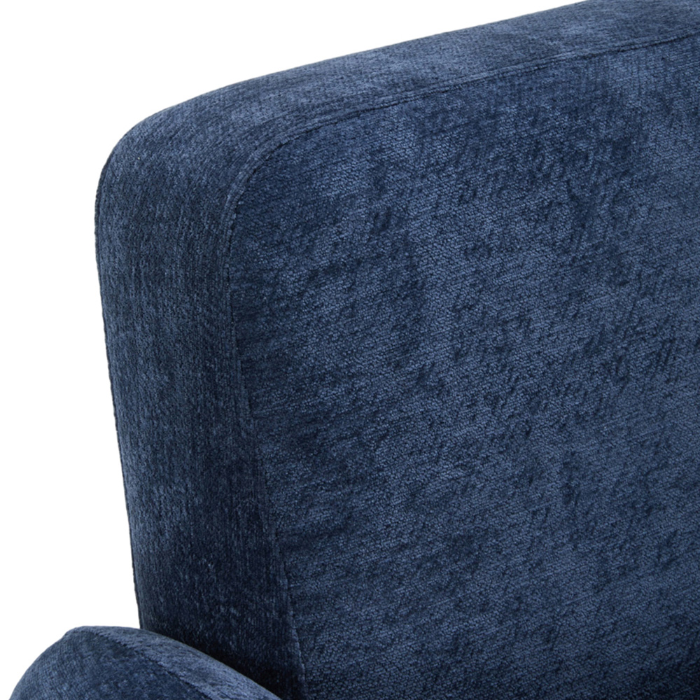 Living and Home Blue Chenille Upholstered Accent Chair with Lumbar Pillow Image 6