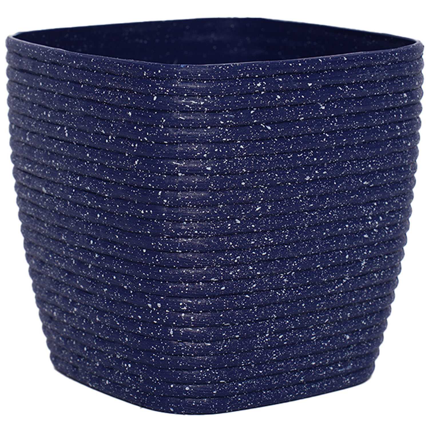 Midnight Blue Rib Finish Plastic Pot - Blue Image