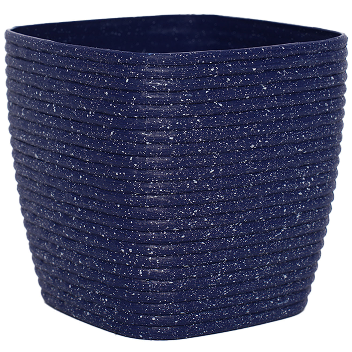 Midnight Blue Rib Finish Plastic Pot - Blue Image