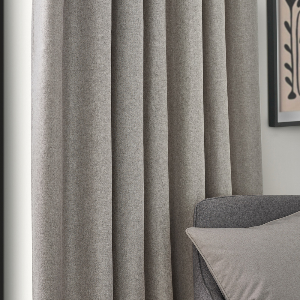 furn. Dawn Linen Blackout Pencil Pleat Curtains 117 x 183cm Image 3