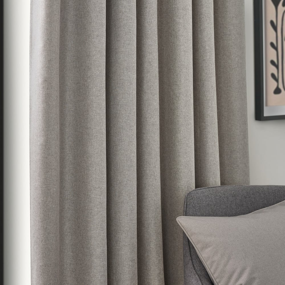 furn. Dawn Linen Blackout Pencil Pleat Curtains 229 x 137cm Image 3