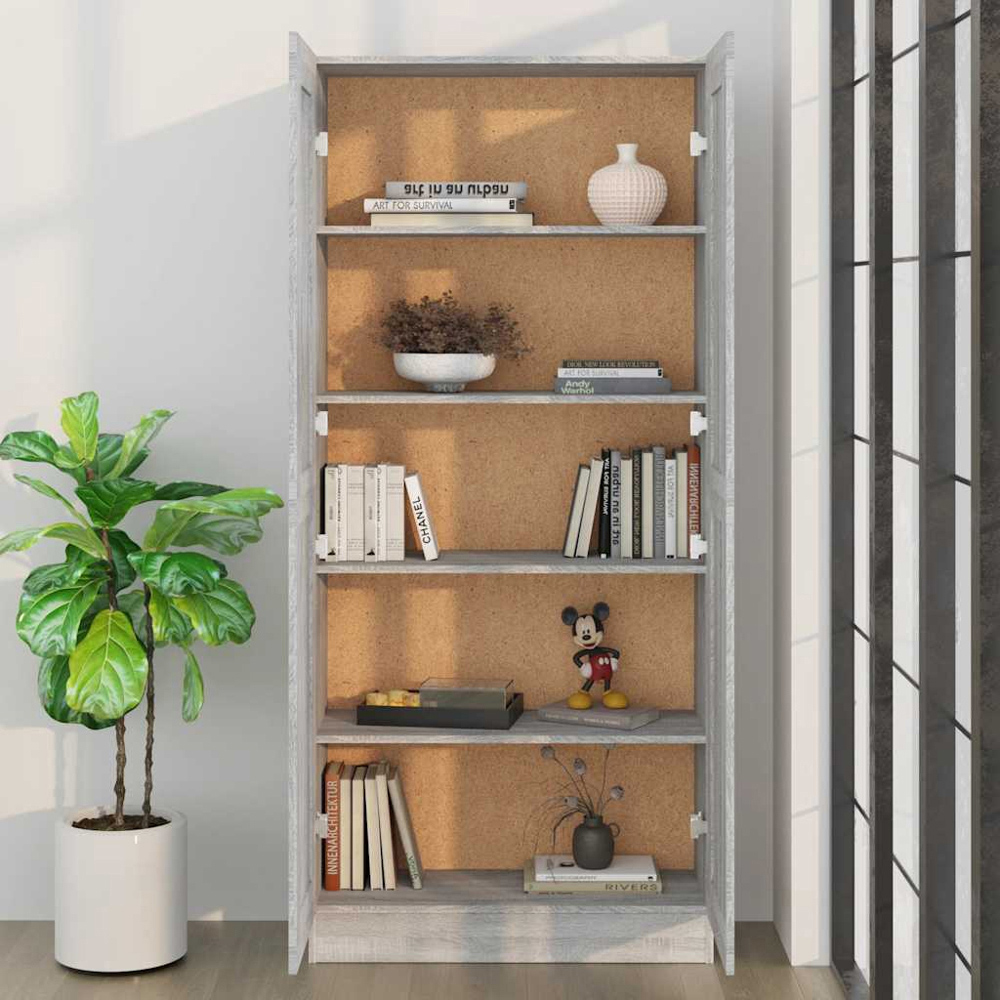 vidaXL 2 Door Grey Sonoma Oak Cabinet Image 1