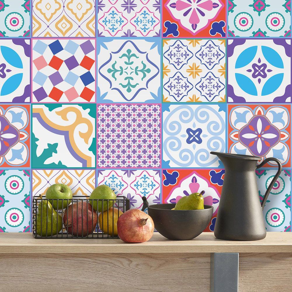 Walplus Classic Moroccan Colourful Mixed 1 Tile Sticker 24 Pack Image 4