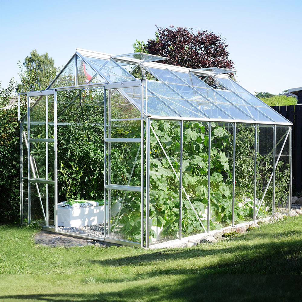 Vitavia Jupiter 9900 Anodised Aluminium Tough Glass 8 x 12ft Greenhouse Image 2