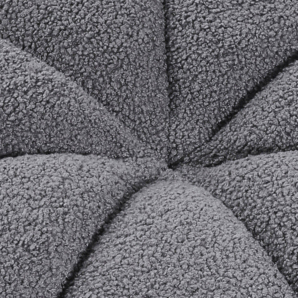 Living and Home Grey Channel Upholstered Round Ottoman Footstool Image 6