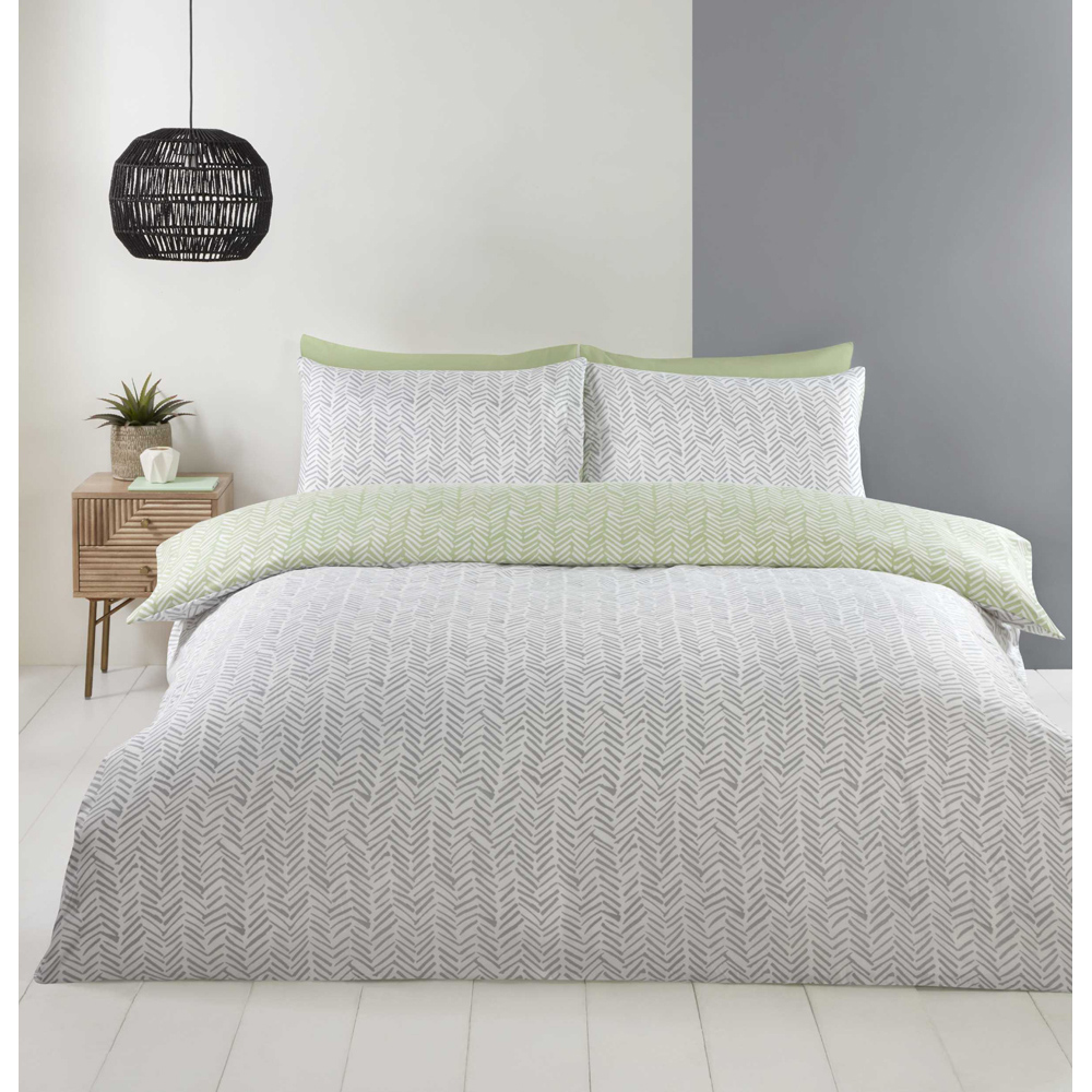 Rapport Home Helston King Size Green Duvet Set Image 2