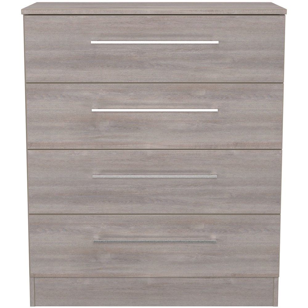 Crowndale Worcester 4 Drawer Grey Oak Chest of Drawers Ready Assembled Image 2