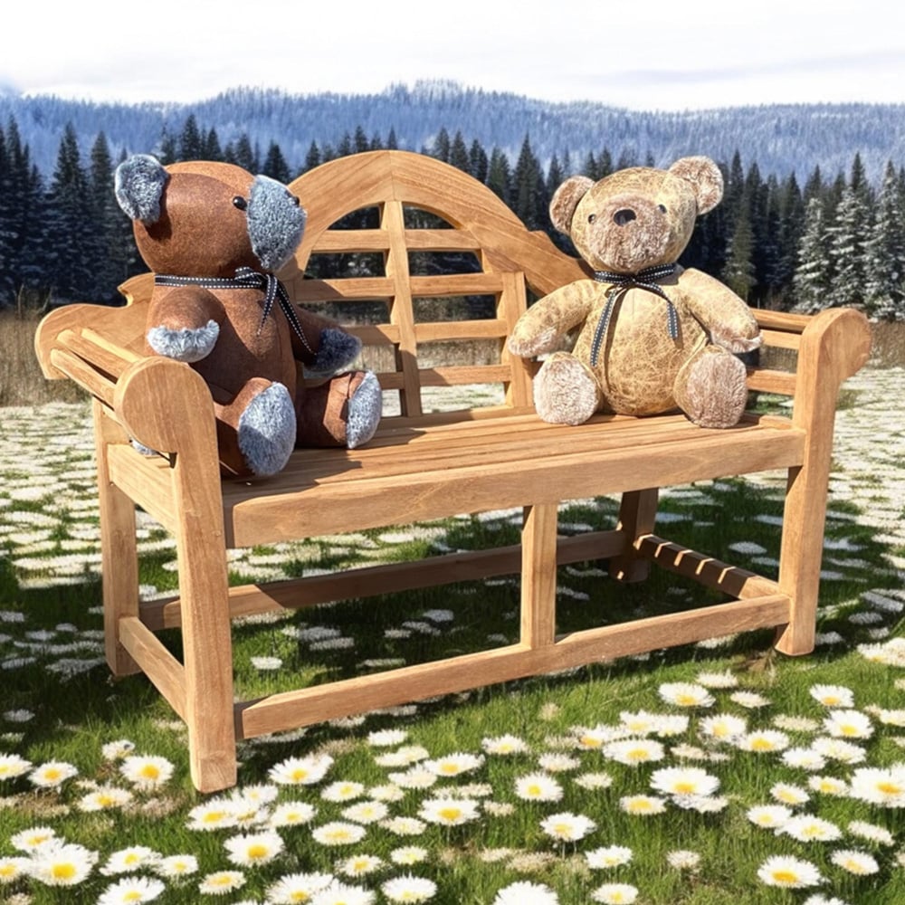 Acacia Home Kids 2 Seater Lutyen Teak Garden Bench Image 1
