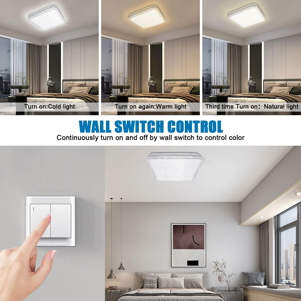 ExtraStar Crystal Effect Border Tri Tone Ceiling Downlight Image 4